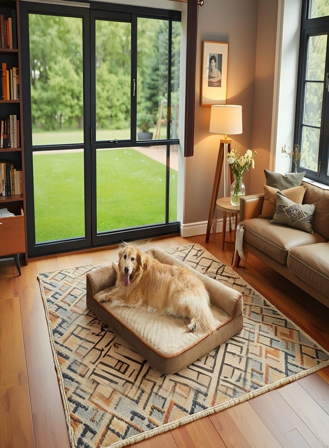 gorgeous Dog Beds Memory Foam Orthopadic XXL Bed Waterproof Layer for Labrador, Bulldog, Retriever, Poodle, Large Breed Dogbed 40X25X6 inch Bed,Light Brown,Large - Image 4